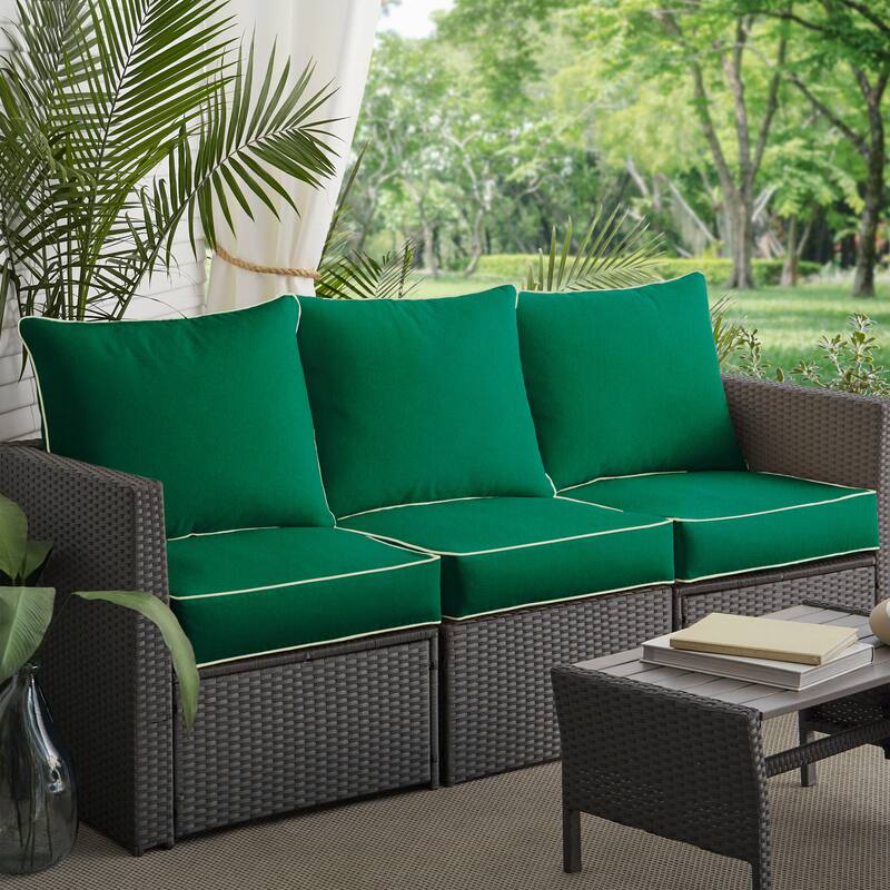 Sorra Home Sunbrella Outdoor Deep Seating Sofa Pillow and Cushion Set