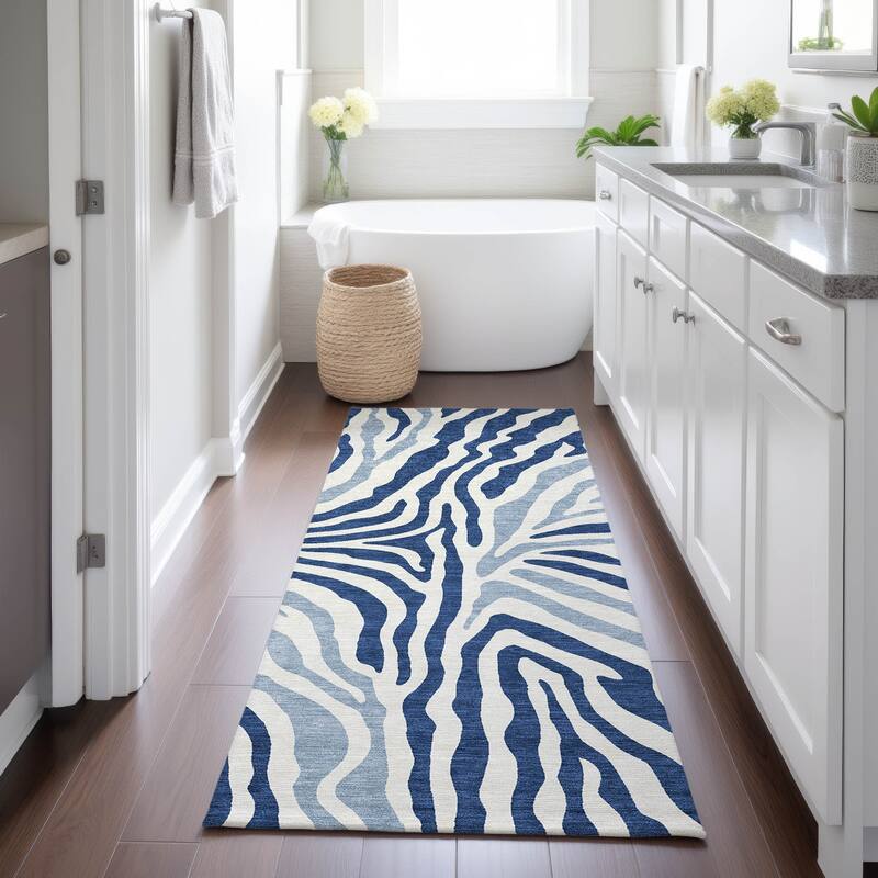 Machine Washable Indoor/ Outdoor Modern Prints Chantille Rug