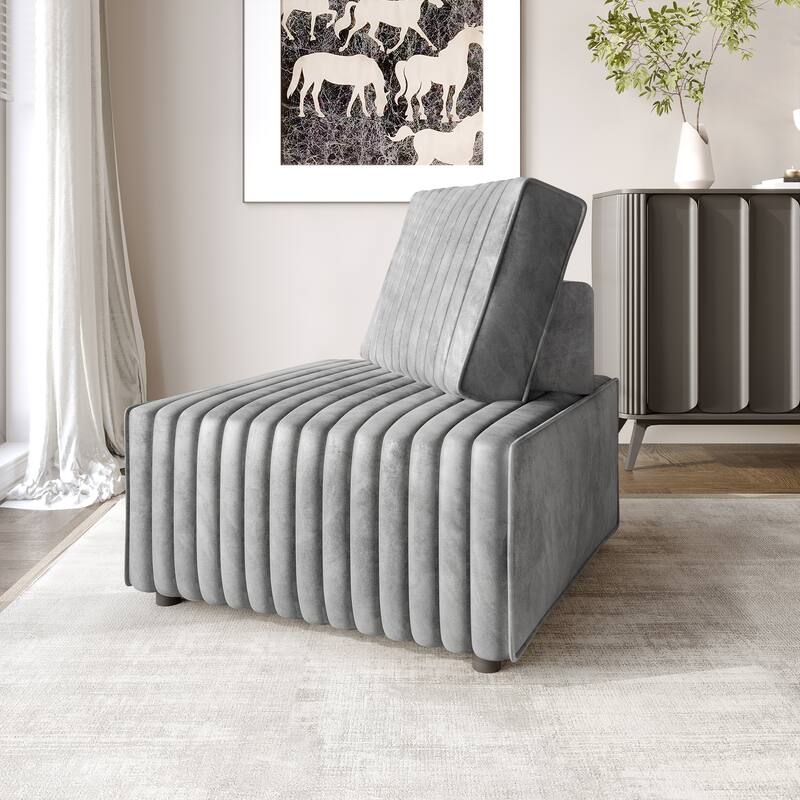 CraftPorch Contemporary Clean-Line Linen Upholstered Corner Seat