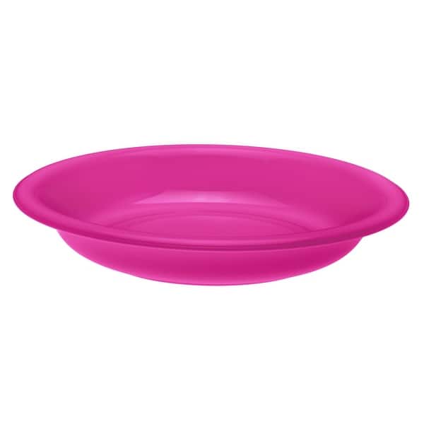 slide 2 of 2, Plastic Plate 15-Ounce Microwavable, Dishwasher Safe Pink