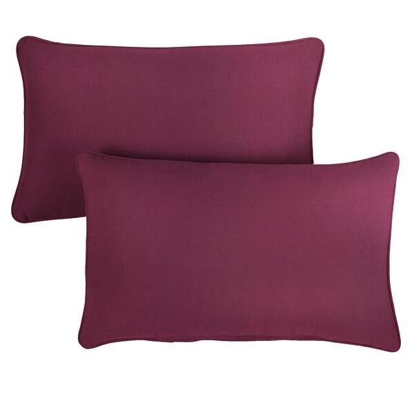 Sunbrella Canvas Iris Corded Indoor Outdoor Pillows Set Of 2 Overstock 8711935