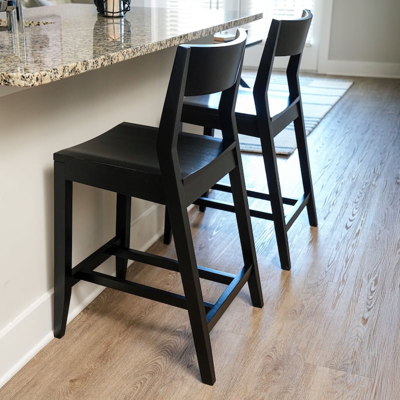 Plank and Beam Modern Counter Height Solid Wood Dining Chair - Set of 2