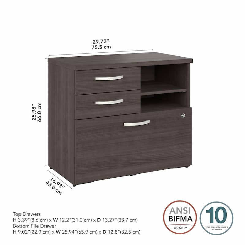 Hybrid Office Storage Cabinet with Drawers by Bush Business Furniture
