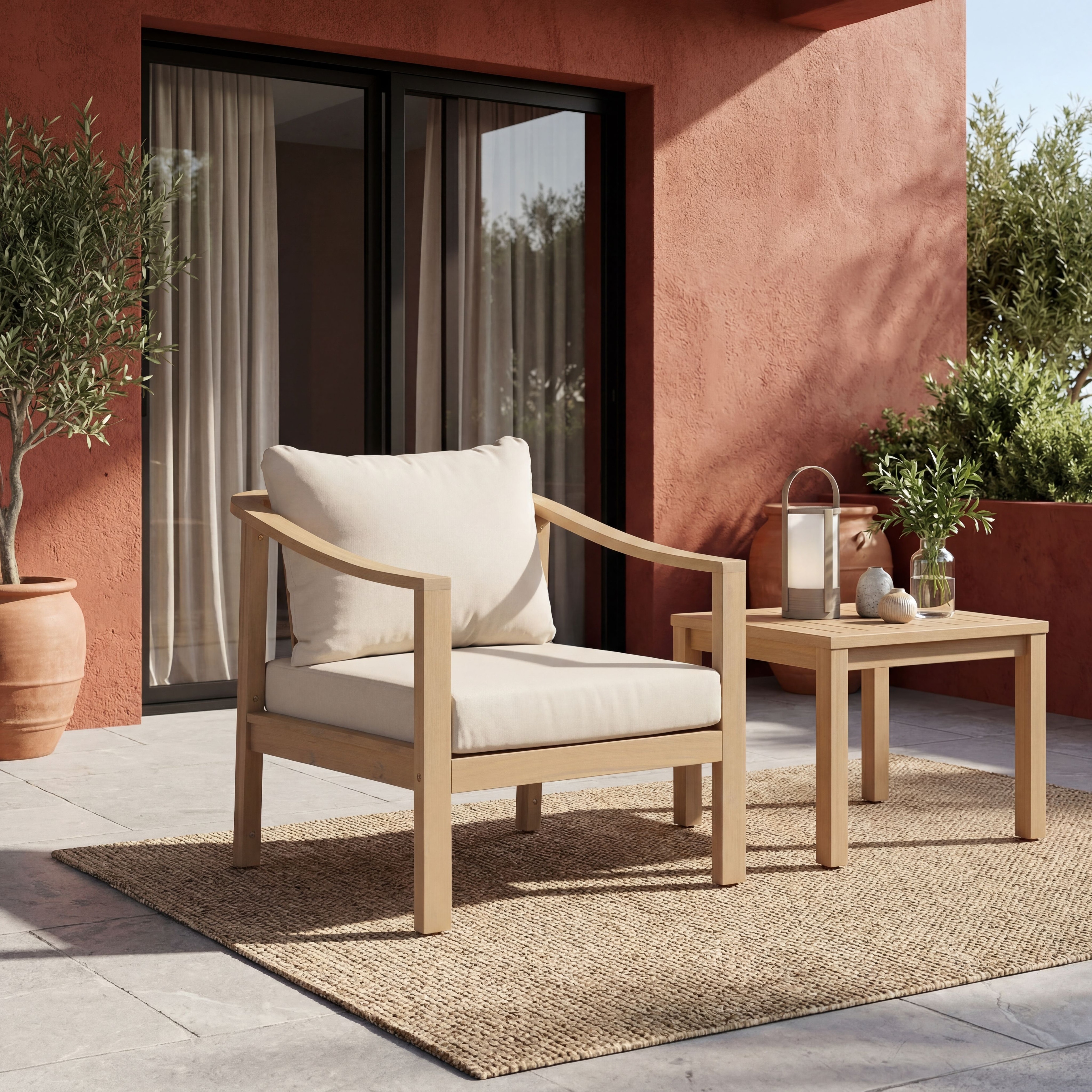 Outdoor Club Chair Side Chair Dining Chair with Wood Legs, Rustic Coffee Chair Leisure Chair Lounge Chair
