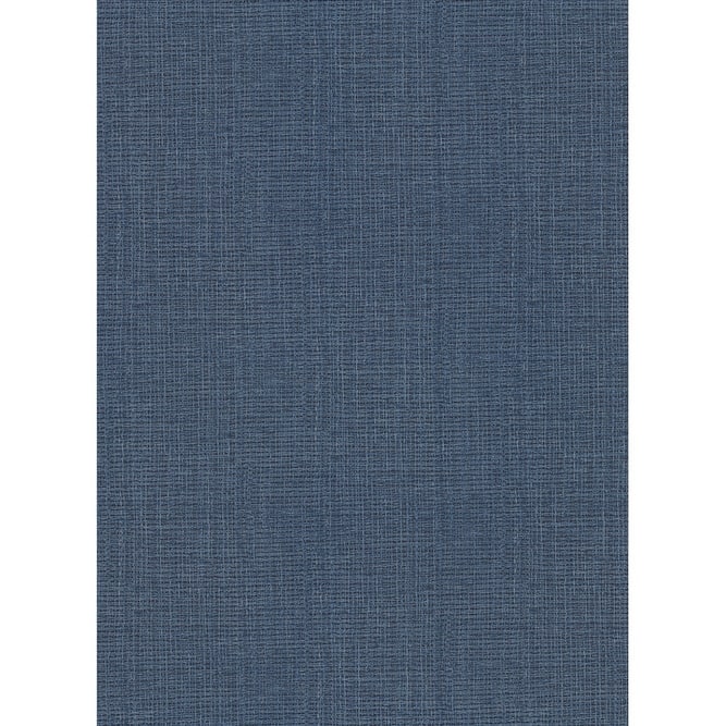 Warner Claremont Indigo Faux Grasscloth Wallpaper