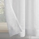 preview thumbnail 3 of 7, Clean Window Textured Slub Stripe Anti-Dust Linen Blend Sheer Cafe Curtain Pair