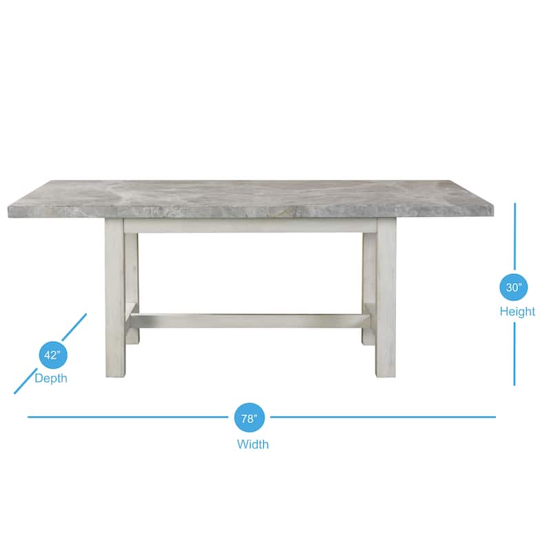 Steve Silver Cardella Marble Top 7-Piece Dining Set