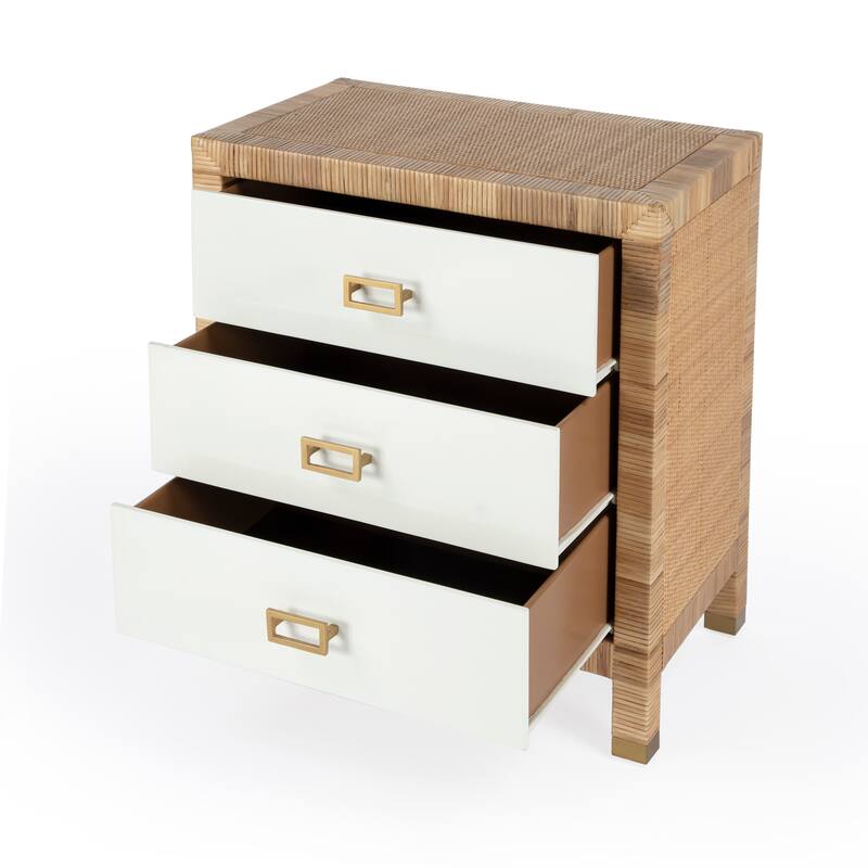 Corfu 3 Drawer Natural Raffia Chest