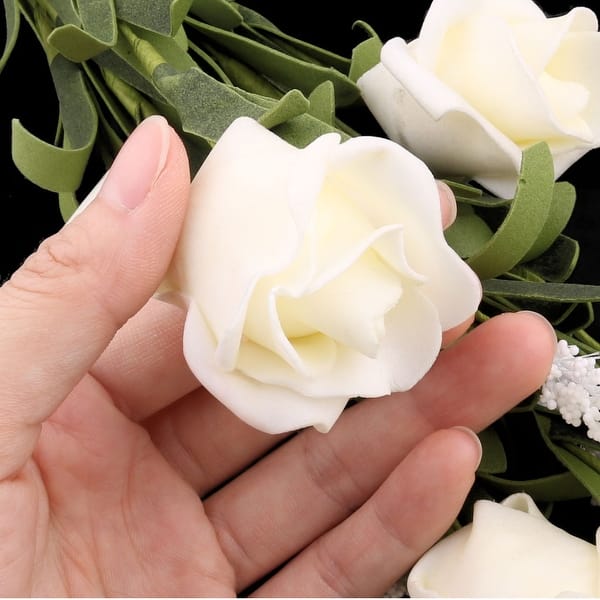 Shop Office Foam Rose Lavender Diy Craft Artificial Flower Bouquet Decor Beige 2pcs On Sale Overstock 28888179