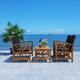 SAFAVIEH Outdoor Fontana 4-piece Acacia Wood Patio Conversation Set