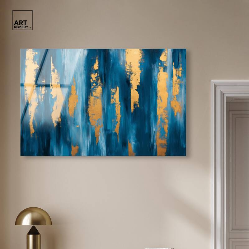 Dark Texture Golden Touch II Acrylic by Art Remedy, Ready to Hang