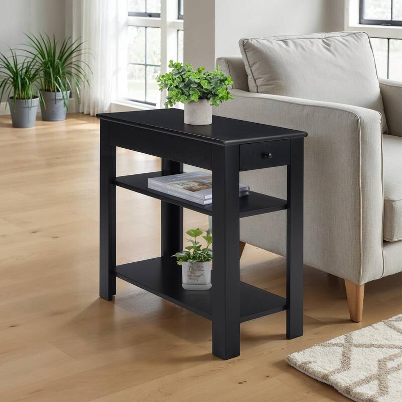 Convenience Concepts Designs2Go 1 Drawer Baja Chairside End Table with Shelves