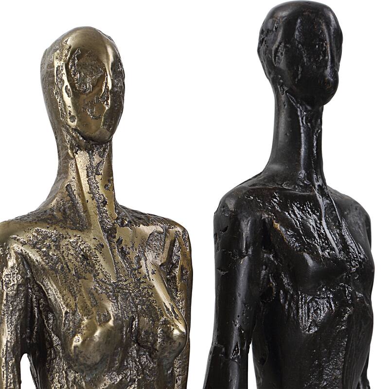 Uttermost Two's Company Cast Iron Sculpture - 4.63"W x 20.13"H x 4.13"D