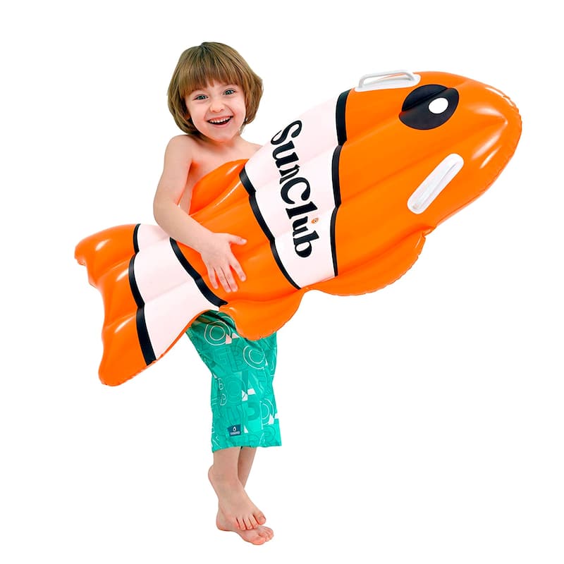 Inflatable Clown Fish Swimming Kickboard - 39" - Orange and White