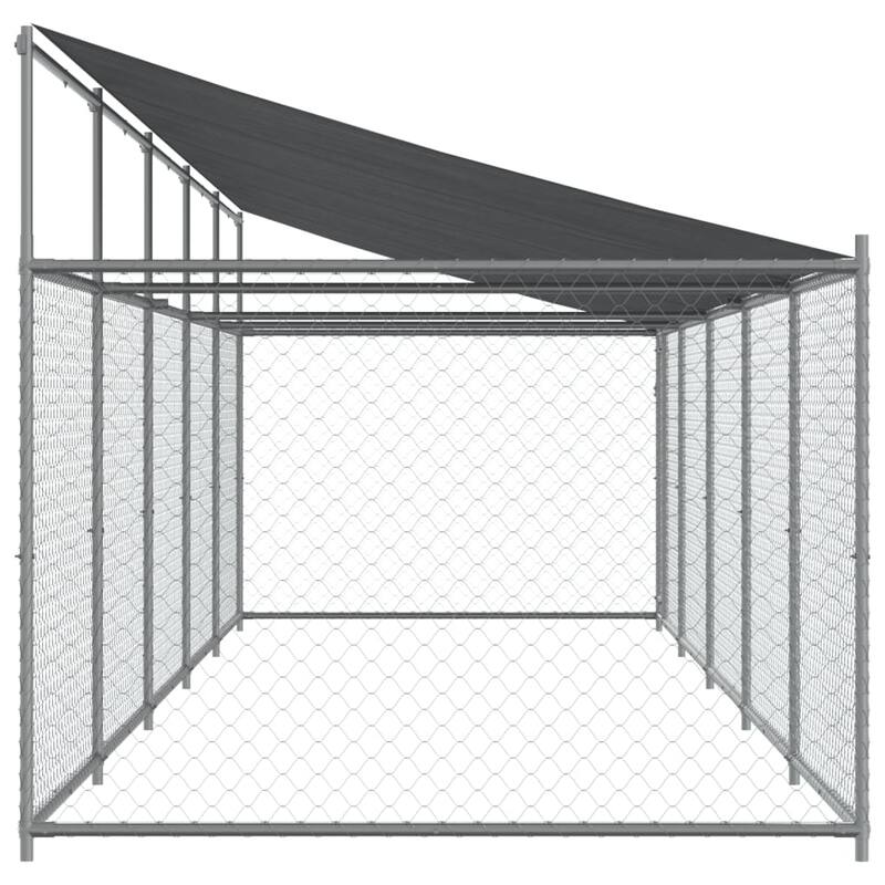 vidaXL Dog Cage Grey Galvanized Steel. Water-resistant Fabric Extra Large