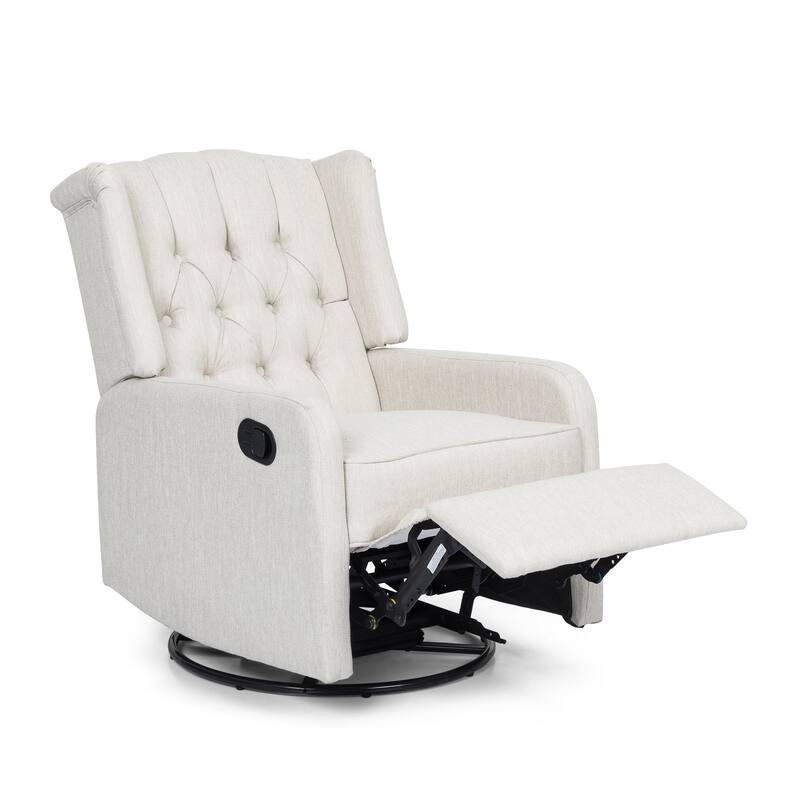 360° Rotation Lounge Chair with Classic Style for Living Room or Bedroom, Lever-Control Recliner for Reading & Relaxation