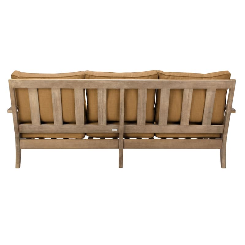 SAFAVIEH Couture Martinique Wood Patio Sofa - 82"W x 35"D x 32"H