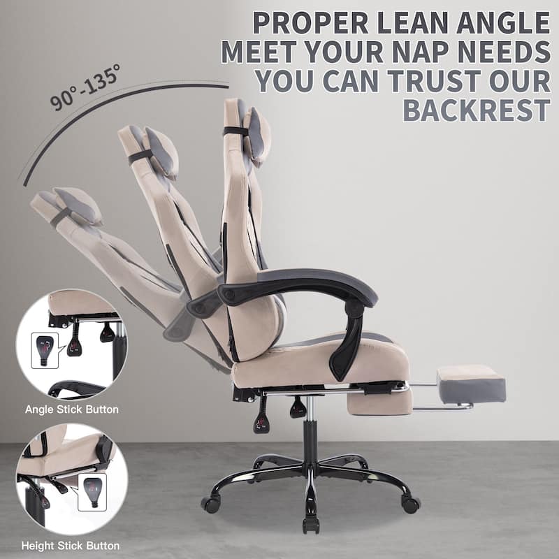 Gaming Chair with Massage,Ergonomic PC Gaming Chair with Footrest Comfortable Headrest and Lumbar Support,High Back