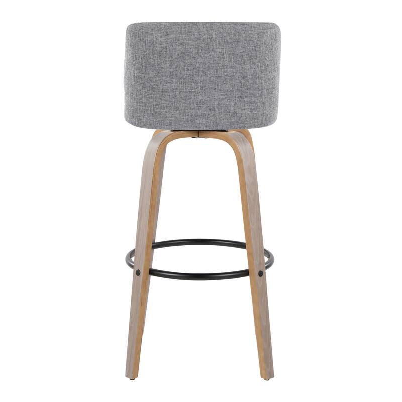 The Gray Barn Vallberga 30" Fixed-Height Bar Stool with Light Grey Wood Base (Set of 2)
