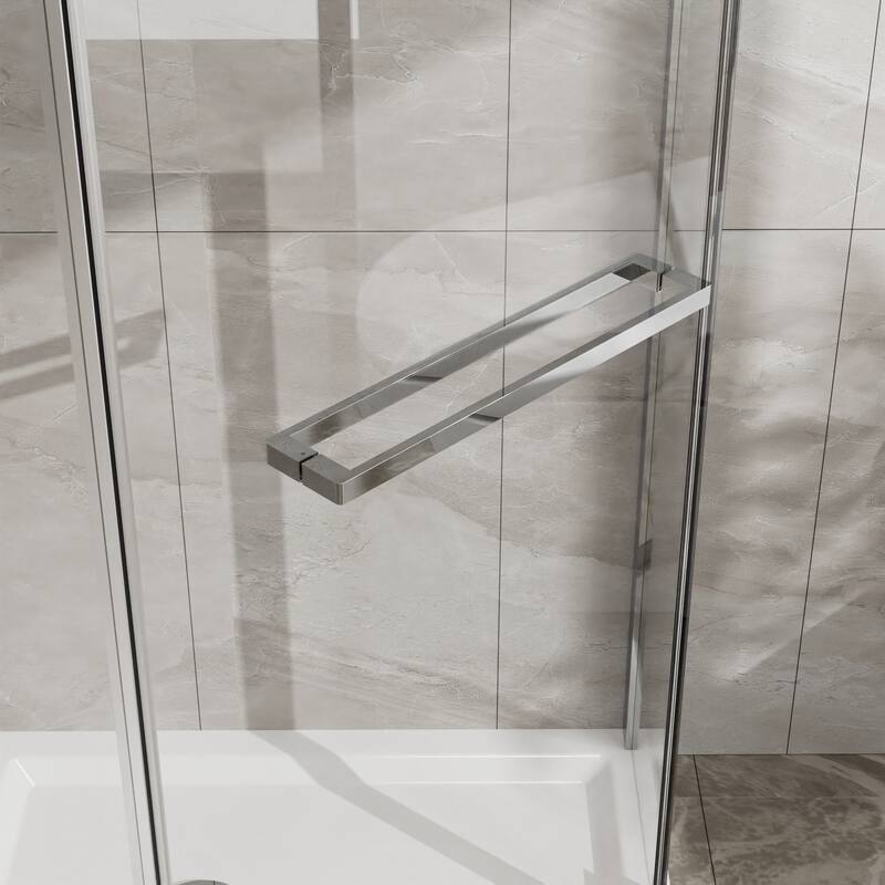 36"Wx72"H Neo-Angle Frameless Shower Door, Pivot, Tempered Glass