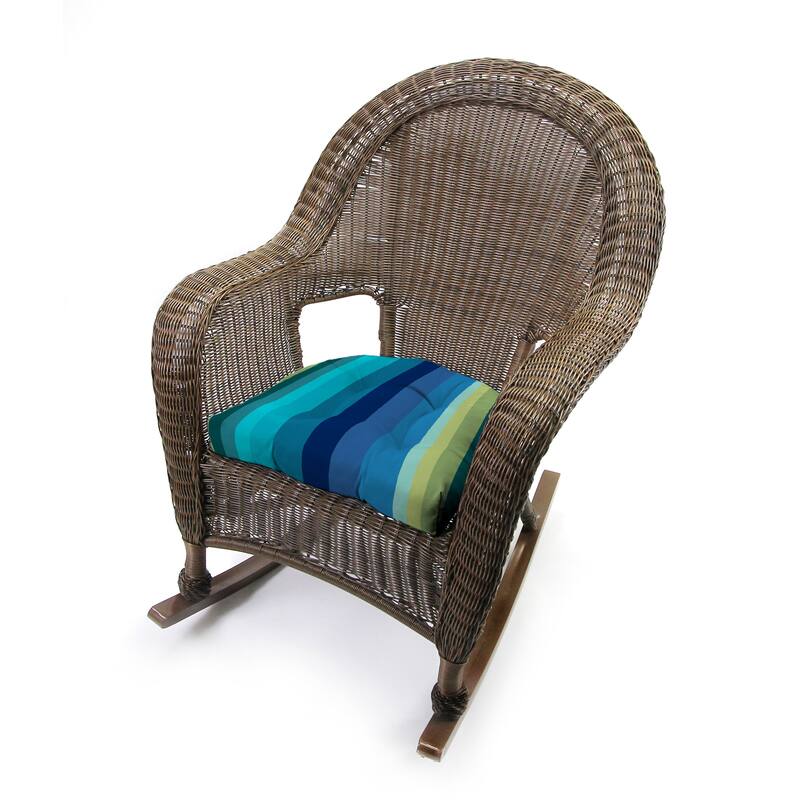 18" x 18" Contoured Outdoor Wicker Seat Cushion - Set of 2 - 18'' L x 18'' W x 4'' H