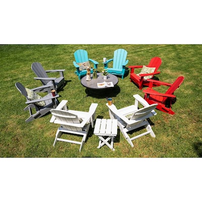 All Weather Folding Adirondack Chair, HDPE Recyclable Plastic
