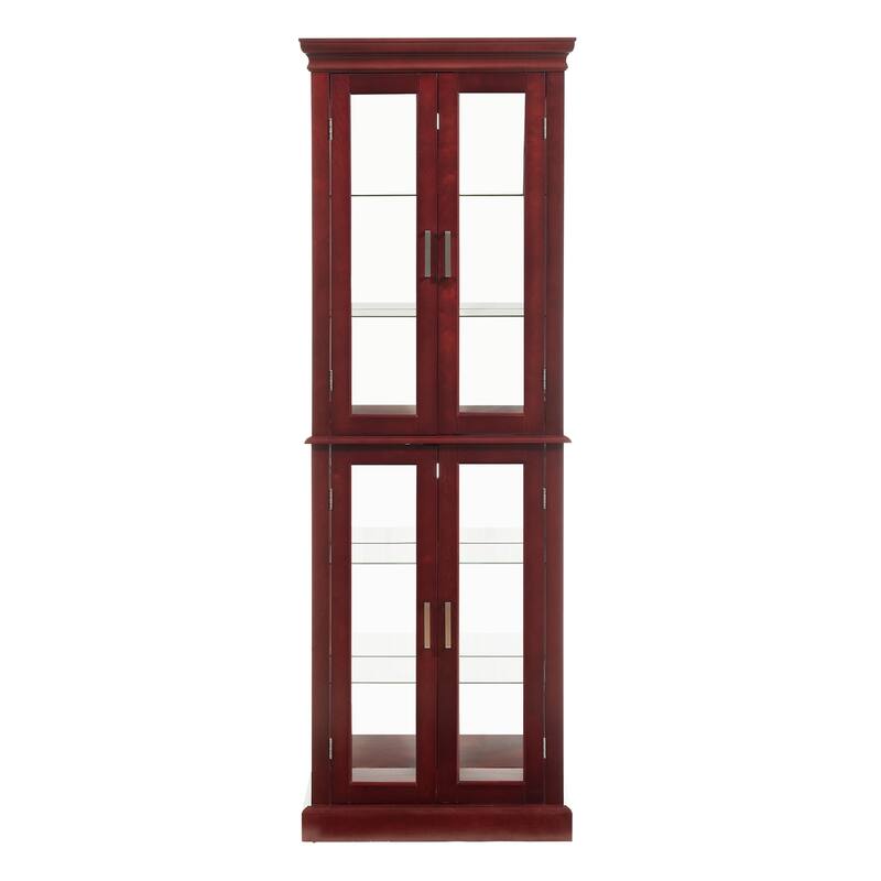 6 Tier Lighted Curio Diapaly Cabinet with Adjustable Shelves