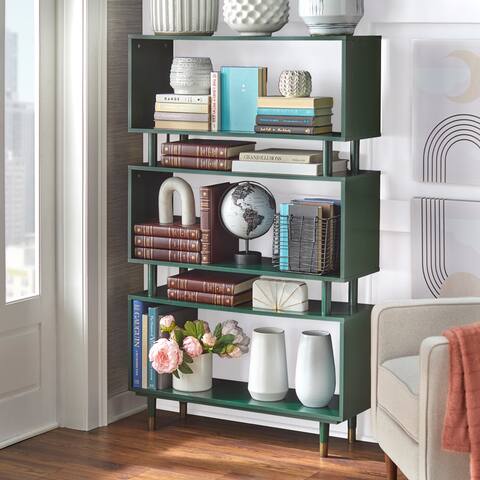 Simple Living Margo Mid-century Modern 3-tier Bookshelf - 59.5"h x 36"w x 11.8"d