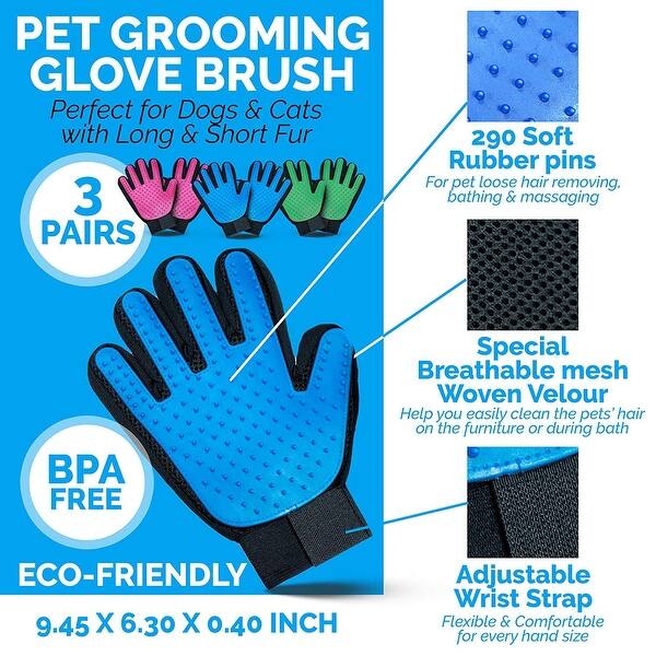 Shop My Poochy And Me Pet Grooming Glove Brush Deshedding Glove