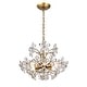 preview thumbnail 11 of 9, Rosa 6-Light Brushed Brass Finish Crystal Glass Flower Chandelier - 17.7 inches in diameter x 15 inches H