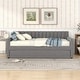 preview thumbnail 15 of 24, Full Size Upholstered Daybed with Trundle, Velvet Sofa Bed Frame with Backrest and Wood Slat Support, No Box Spring Needed