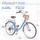 preview thumbnail 6 of 8, 26 Inch Girls Bicycle 7 Speed City Bike Commuter Bicycle with Basket Blue - Teens
