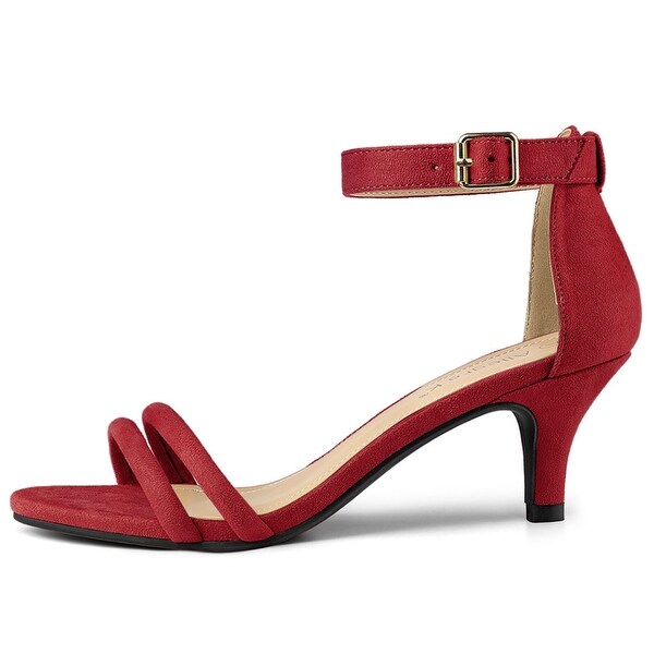 red kitten heel shoes size 6