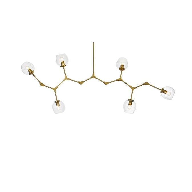 Elegant Lighting 1712G70 Cavoli 6 Light 70" Wide Abstract Chandelier