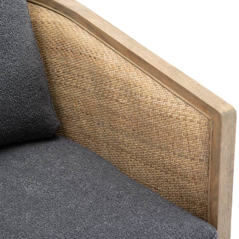 Modern 360 Degree Swivel Club Barrel Chair, Comfy Round Upholstered Accent Sofa Chair, Living Room Leisure Arm Chair