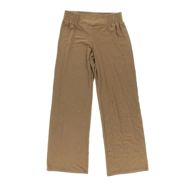 Grace Elements Womens Palazzo Pants Matte Jersey Embllished