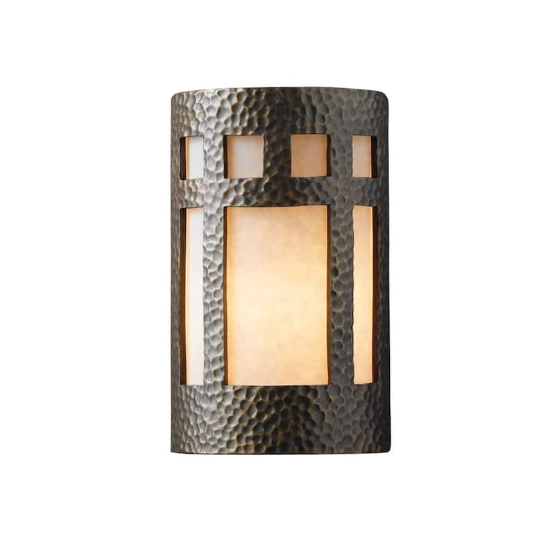 Justice Design Ambiance Small ADA Prairie Window Outdoor Closed Top Wall Sconce