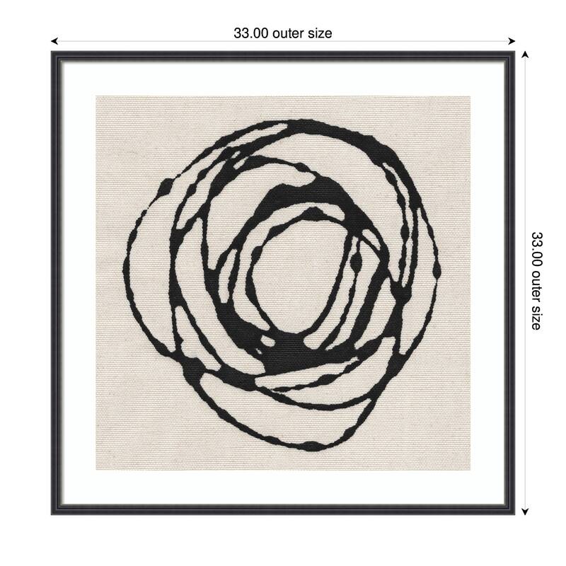 Kate and Laurel Framed Art Flowing Circle Abstract by The Creative Bunch Studio