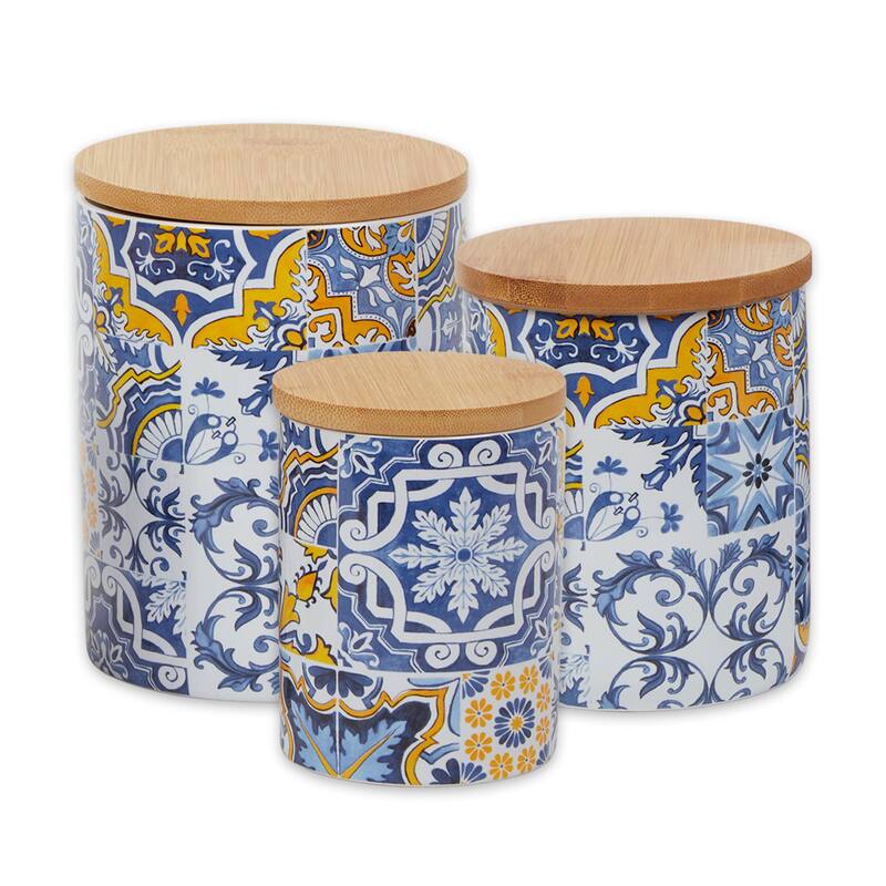 Portuguese Tile Ceramic Canister (Set of 3)