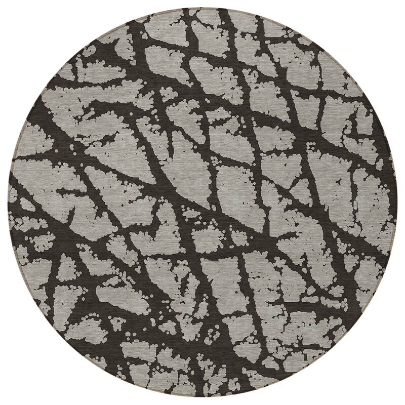 Allomi Unique Abstract Weather Resistant Timeless Fusion Outdoor Rug