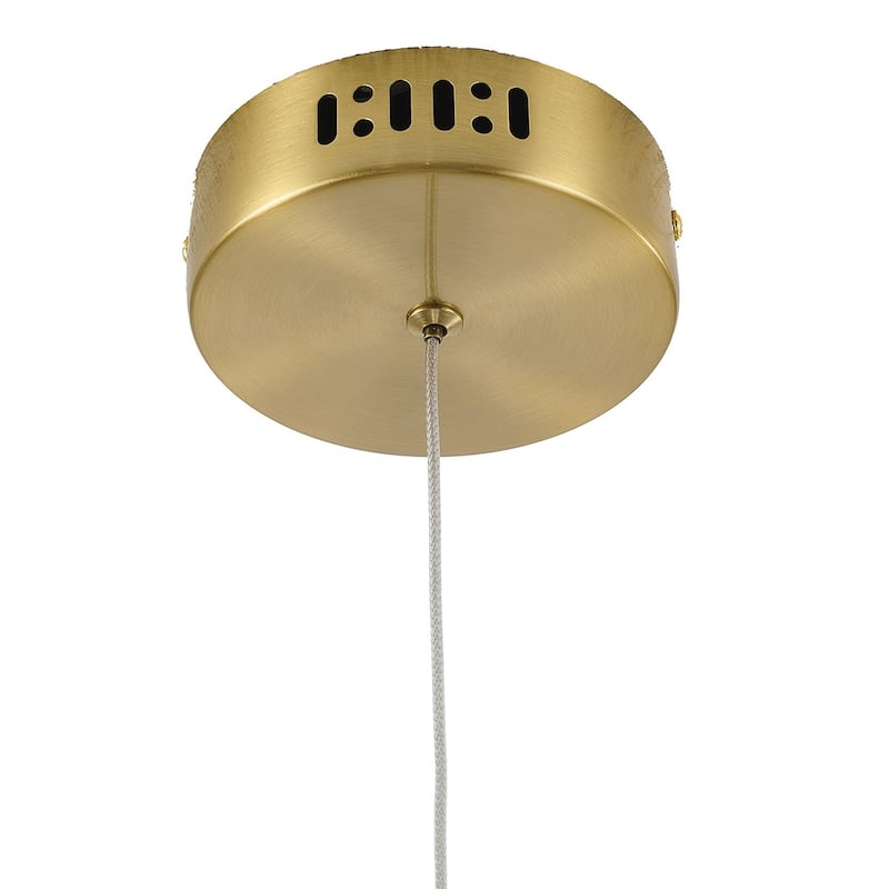 1-Light Brass Dimmable LED Single Pendant With A Clear PC Shade