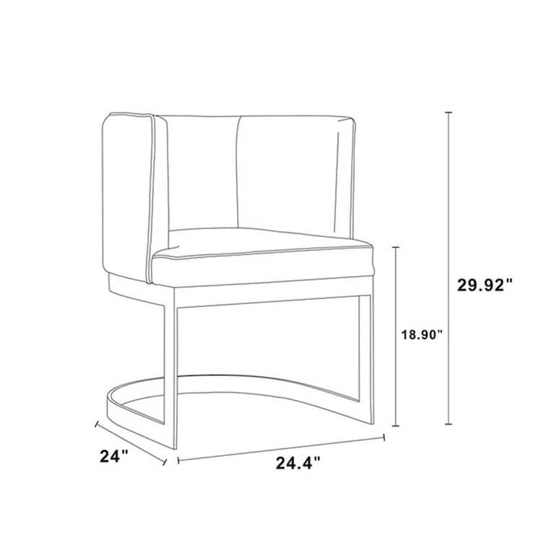 Aura Polished Brass Velvet Dining Chair