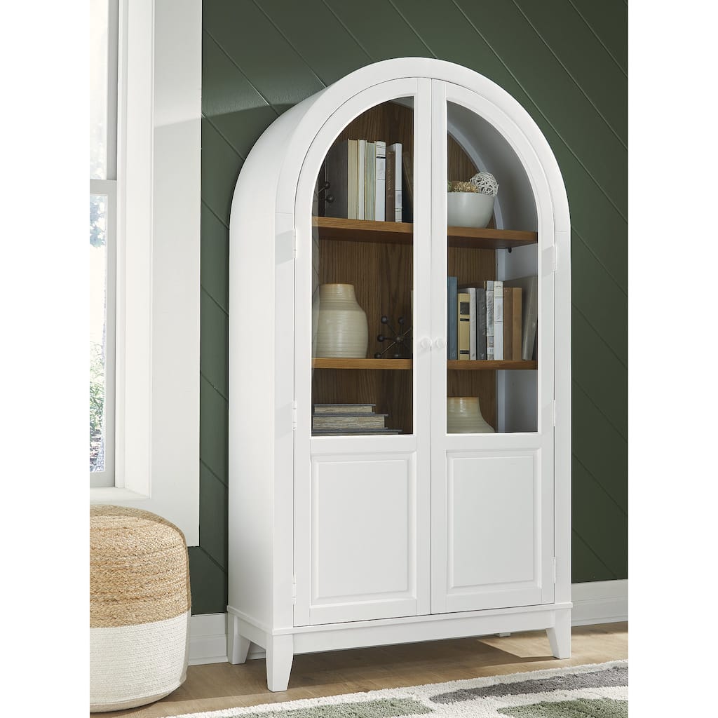 Signature Design by Ashley Dagandale White/Brown Accent Cabinet - 40" W x 16" D x 74.13" H