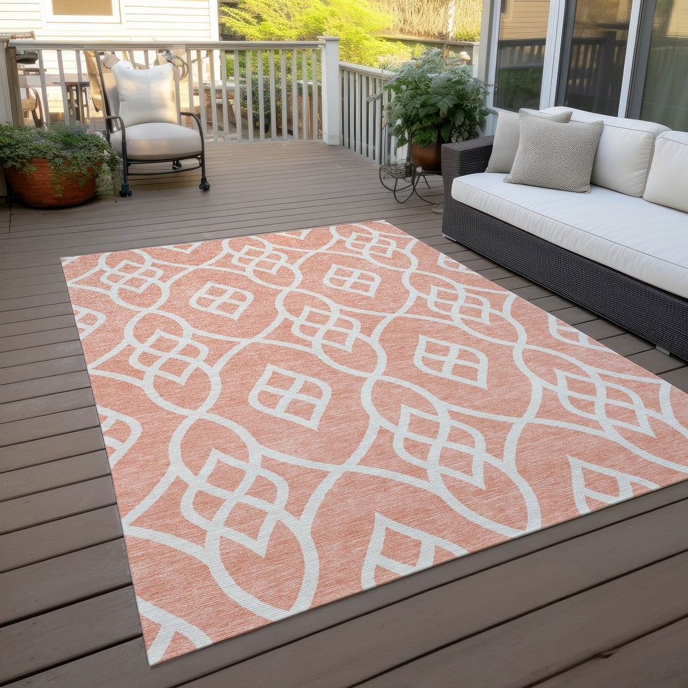 Machine Washable Indoor/ Outdoor Chantille Trellis Modern Rug