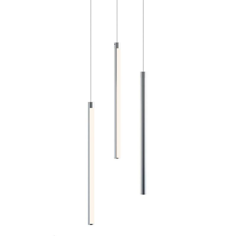 AFX RMTP04L30D1 Rosemont 8" Wide LED Multi Light Pendant - Satin Nickel / White