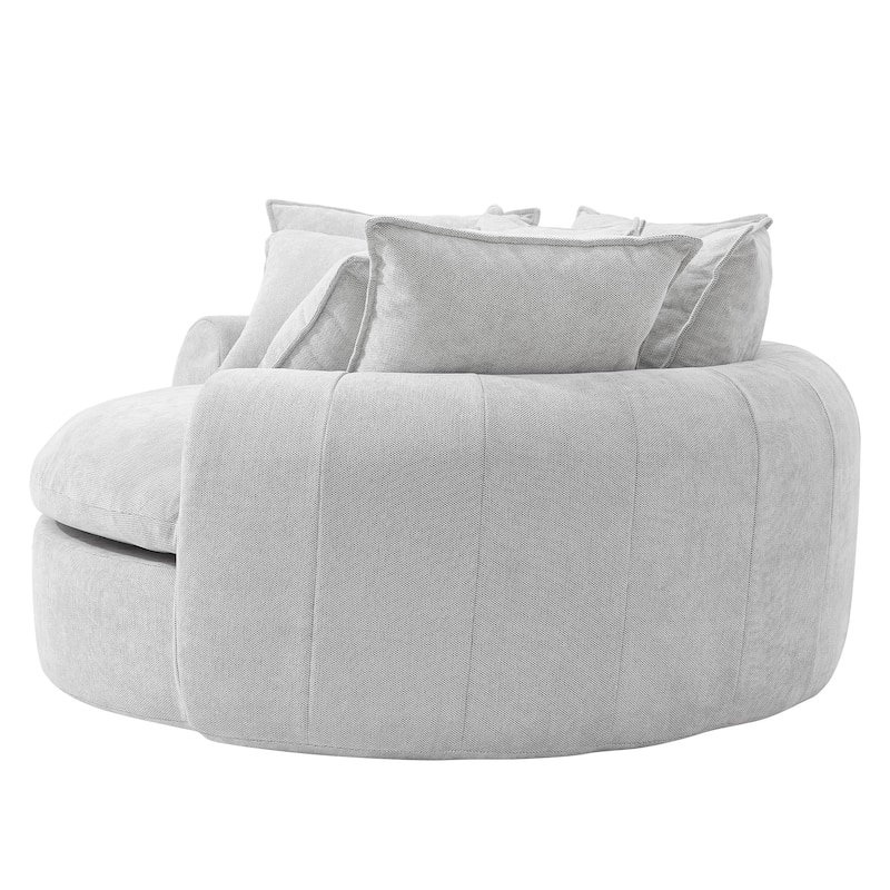 Round Chaise Lounge with Multiple Pillows by Harper&Bright Designs