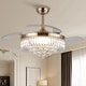 preview thumbnail 2 of 43, Kviflon 48'' Crystal Ceiling Fan with Lights and Remote 6 Speed, 3 Light Change Retractable Blades Chandelier Ceiling Fan