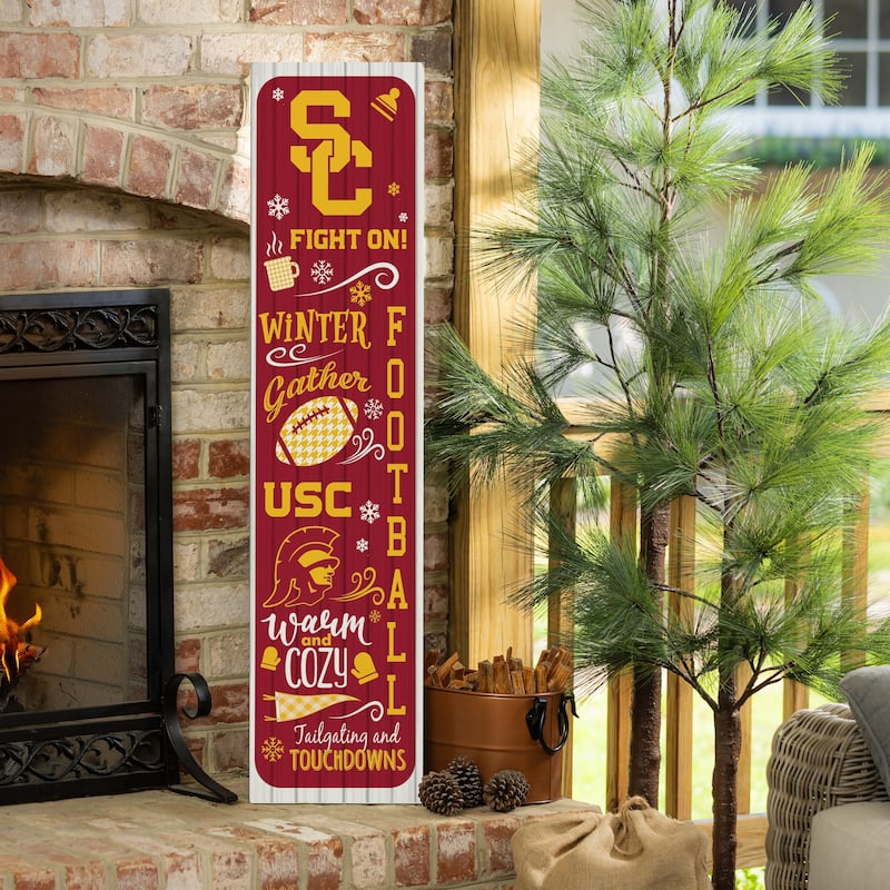 47" Double Sided Seasonal Porch Leaner, University of Southern California - 47" x 11.25" - Winter