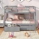 preview thumbnail 15 of 18, Costway Twin Over Twin Bunk Bed with 2 Storage Drawers Ladder No Box