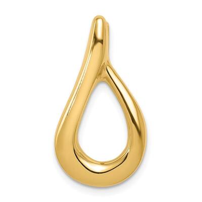 Diamond2Deal 14K Yellow Gold Omega Slide Pendant (L- 25 mm, W- 14 mm)